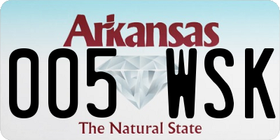 AR license plate 005WSK