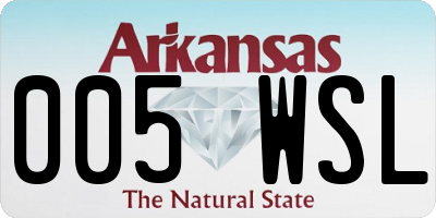 AR license plate 005WSL