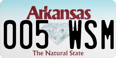 AR license plate 005WSM