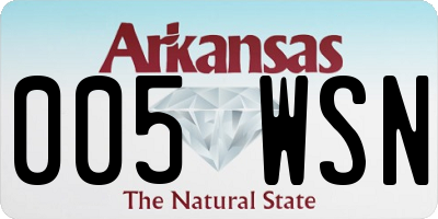 AR license plate 005WSN