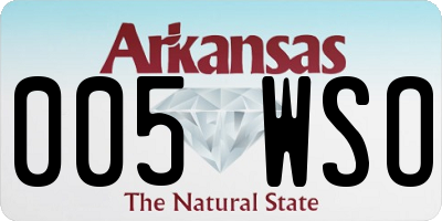 AR license plate 005WSO
