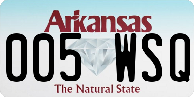 AR license plate 005WSQ
