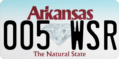 AR license plate 005WSR
