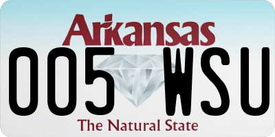 AR license plate 005WSU