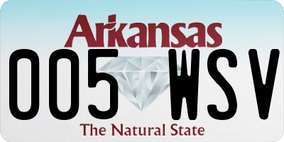 AR license plate 005WSV