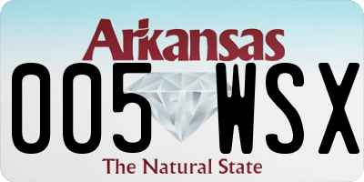 AR license plate 005WSX