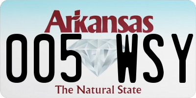 AR license plate 005WSY