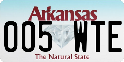 AR license plate 005WTE