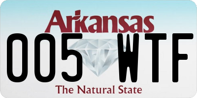 AR license plate 005WTF
