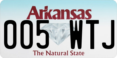 AR license plate 005WTJ