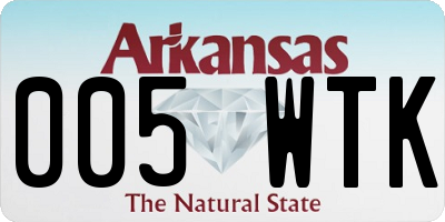 AR license plate 005WTK