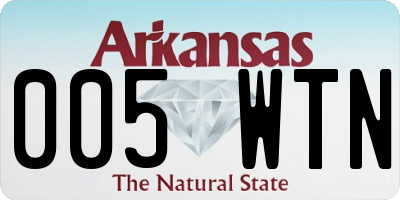 AR license plate 005WTN