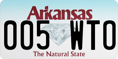 AR license plate 005WTO