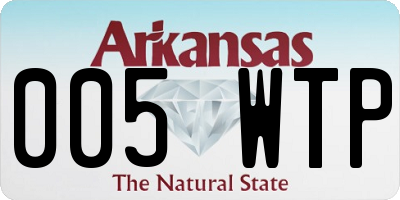 AR license plate 005WTP