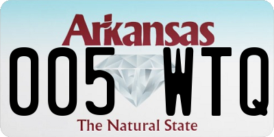 AR license plate 005WTQ