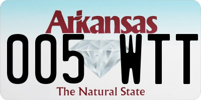 AR license plate 005WTT