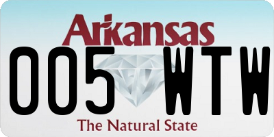 AR license plate 005WTW