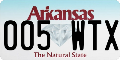 AR license plate 005WTX
