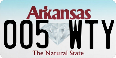 AR license plate 005WTY