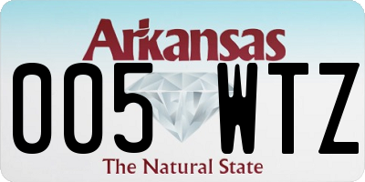AR license plate 005WTZ