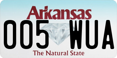 AR license plate 005WUA