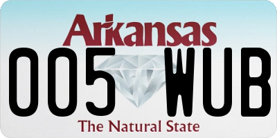AR license plate 005WUB