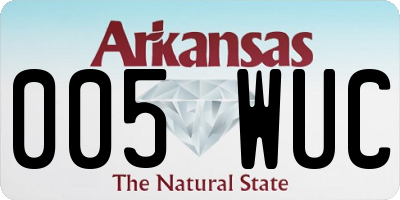 AR license plate 005WUC
