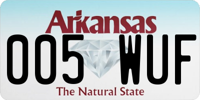 AR license plate 005WUF