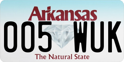 AR license plate 005WUK