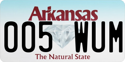 AR license plate 005WUM