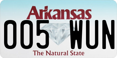 AR license plate 005WUN
