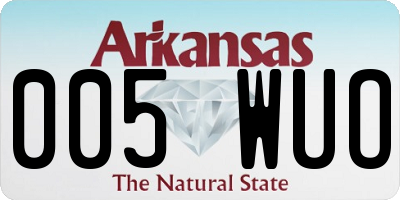 AR license plate 005WUO