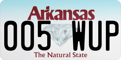 AR license plate 005WUP