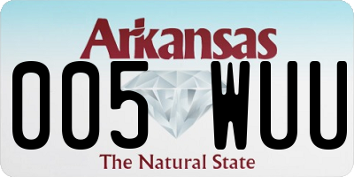 AR license plate 005WUU