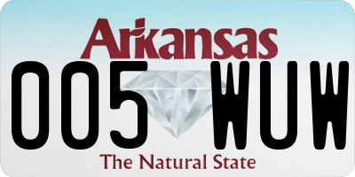 AR license plate 005WUW