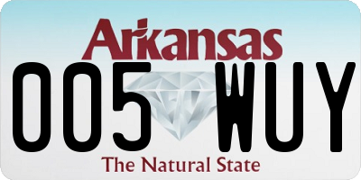 AR license plate 005WUY