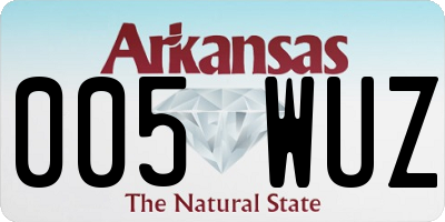 AR license plate 005WUZ