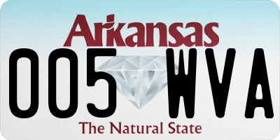 AR license plate 005WVA