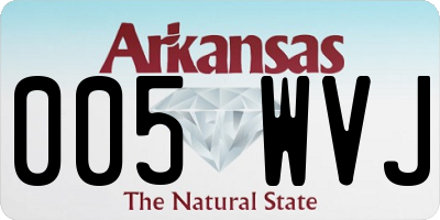 AR license plate 005WVJ