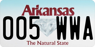 AR license plate 005WWA