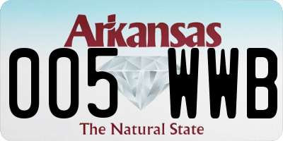 AR license plate 005WWB