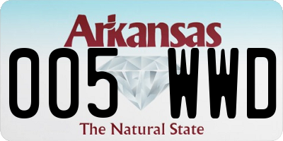 AR license plate 005WWD