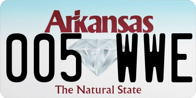 AR license plate 005WWE