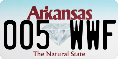 AR license plate 005WWF