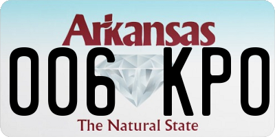 AR license plate 006KPO