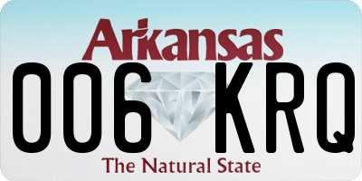 AR license plate 006KRQ