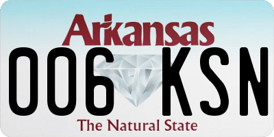 AR license plate 006KSN