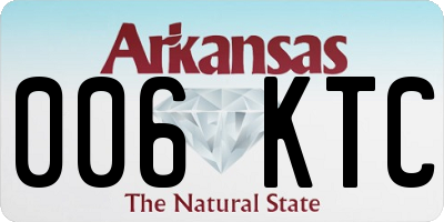 AR license plate 006KTC