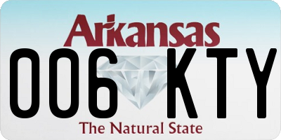 AR license plate 006KTY