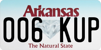 AR license plate 006KUP